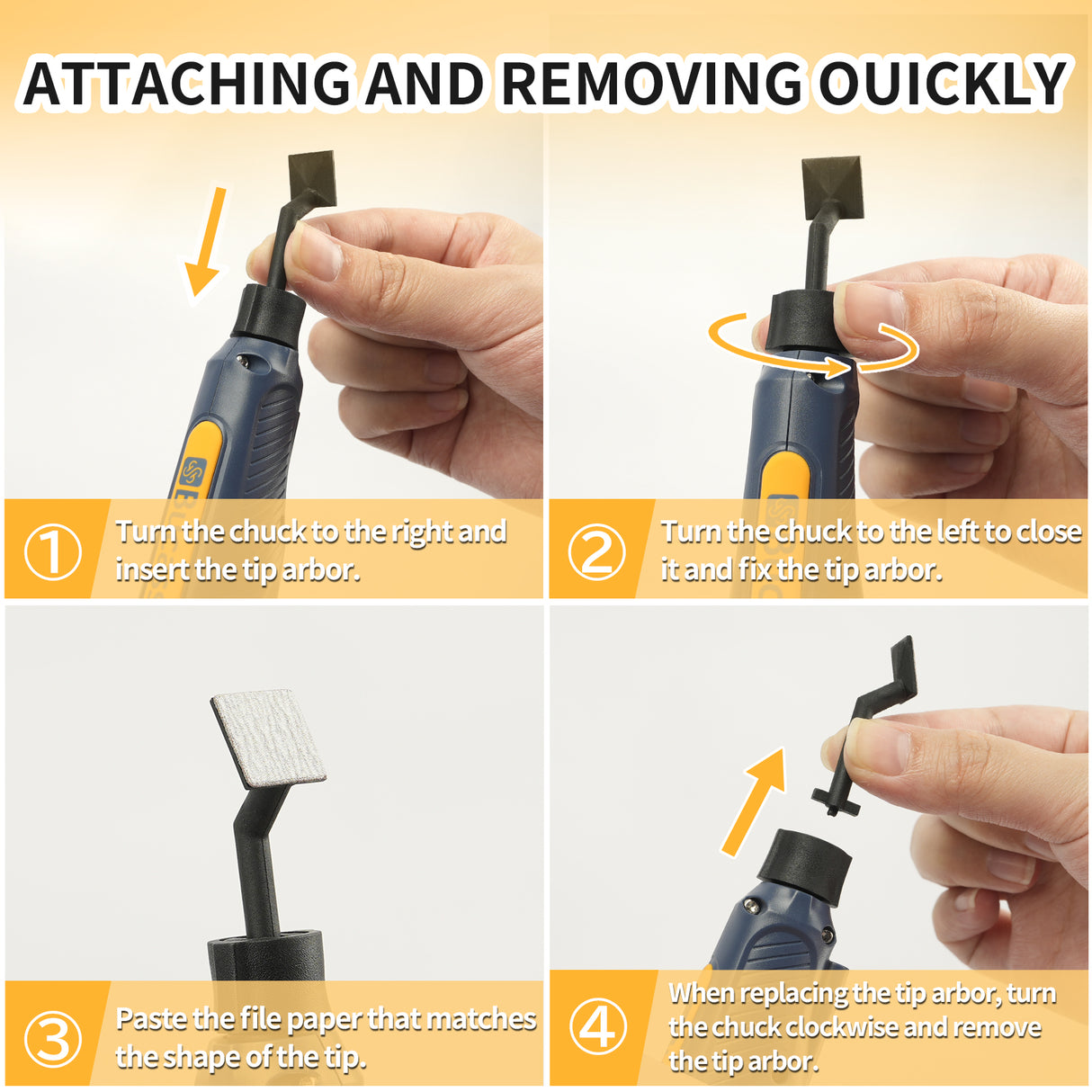 Cordless Pen Sander, 5-Speed and USB Charging with LED Light, Multi-Purpose Power Tool, Mini Power Sander for Sanding, Polishing, Finishing, DIY Crafts