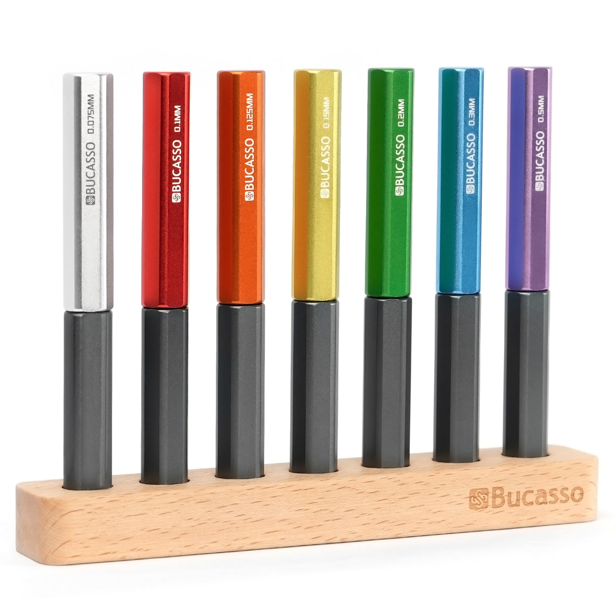 Model Scriber, 7-Piece Tungsten Steel Blade Scribing Tool Set 0.075/0.1/0.125/0.15/0.2/0.3/0.5mm, with Wooden Stand for Modeling Hobby, RG Scale Model, Gundam Model Kit, Plastic Models