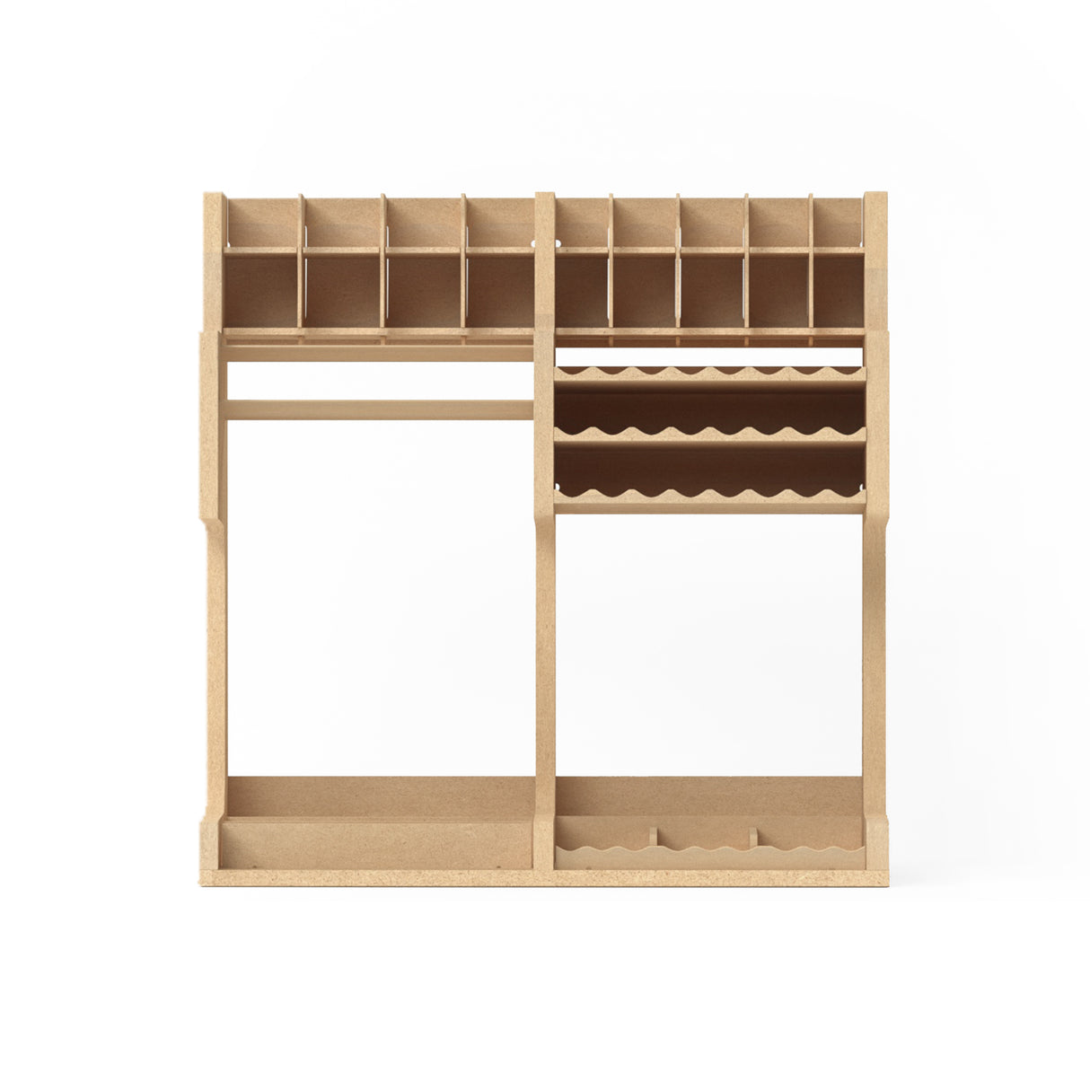 Bucasso モデルペイントラック モデルツール収納ラック MDF素材 木製ペイントオーガナイザー ブラシ収納 専用ペイントラック ブラシ/ツールホルダー タミヤGSI AVペイントとモデルツールに最適 GK1