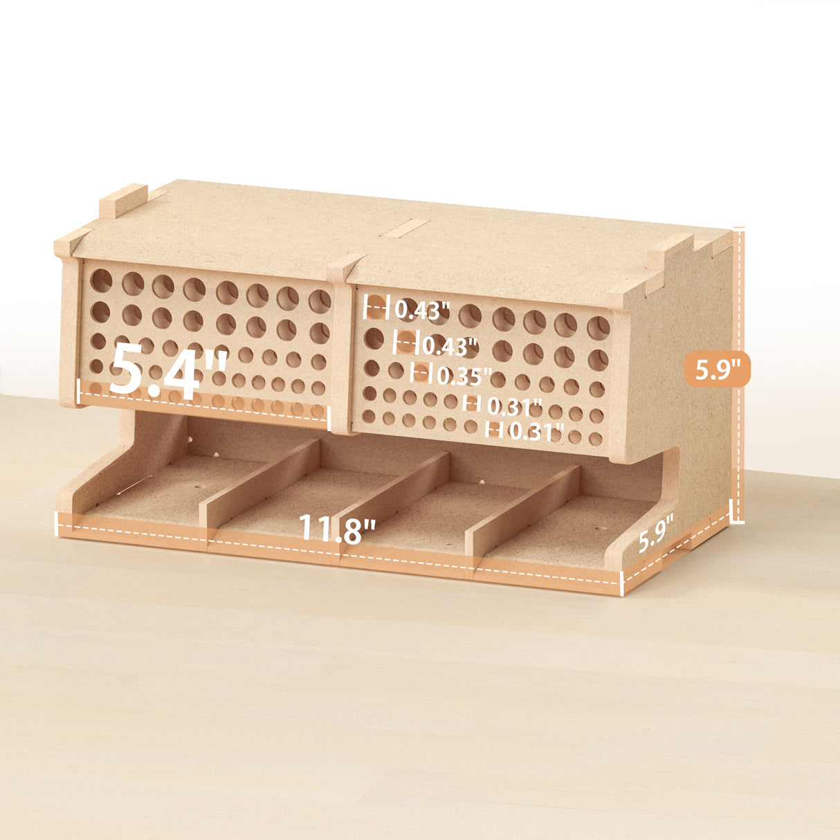 Bucasso GK6 Wooden Model Kit Tool Storage, Brush/Paint Organizer , Craft Supplies Storage, Tool Holder, Suitable for Tamiya/Gundam Tools