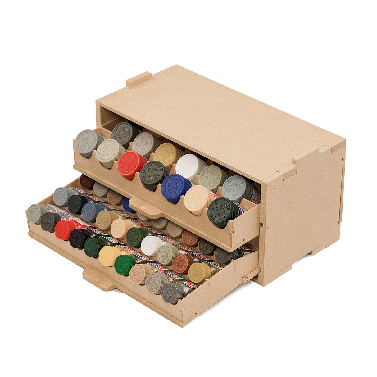 Bucasso GK8 Wooden Model Paint Rack , Paint/Craft Supplies Storage, Suitable for Tamiya/Mr.Hobby Paints and Model Tools