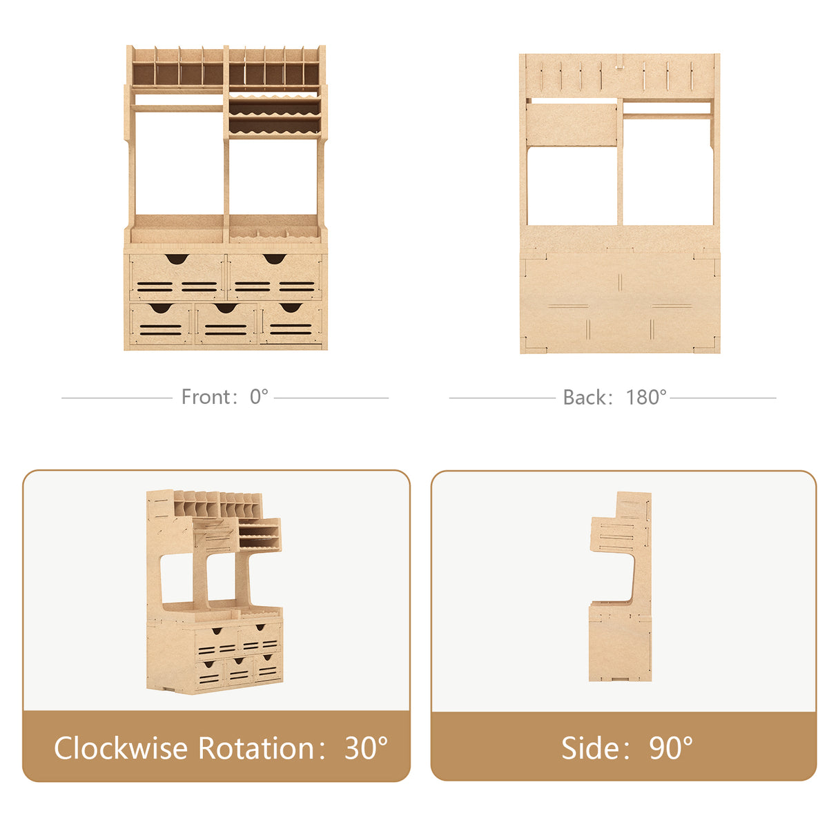 Plastic Model Paint Rack Tool Storage All-in-One Modeling Tool Storage Rack Drawer Parts Storage Rack MDF Material Pliers/Files/Brush/Tweezers/Paint Storage Assembly Workstation GK Plus