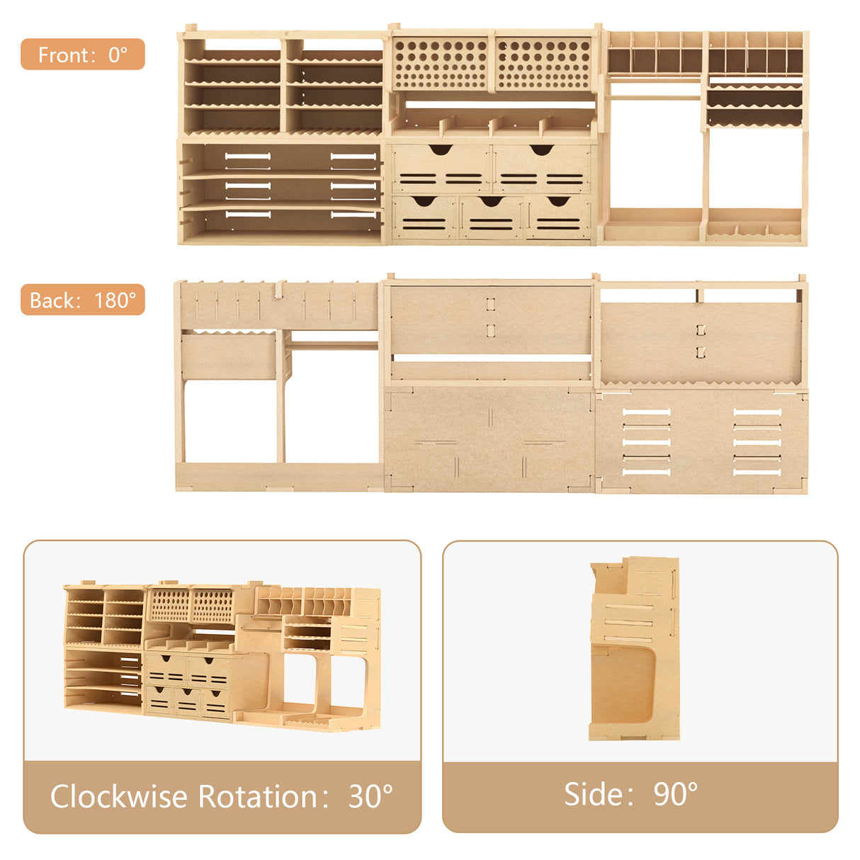 Plastic Model Tool Organizer, Organize Plastic Model Building Tools Pliers/Tweezers/Brushes/Screwdrivers Stick Tools, MDF Material Model Workbench, Suitable for Tamiya/Gundam Tools GK Pro