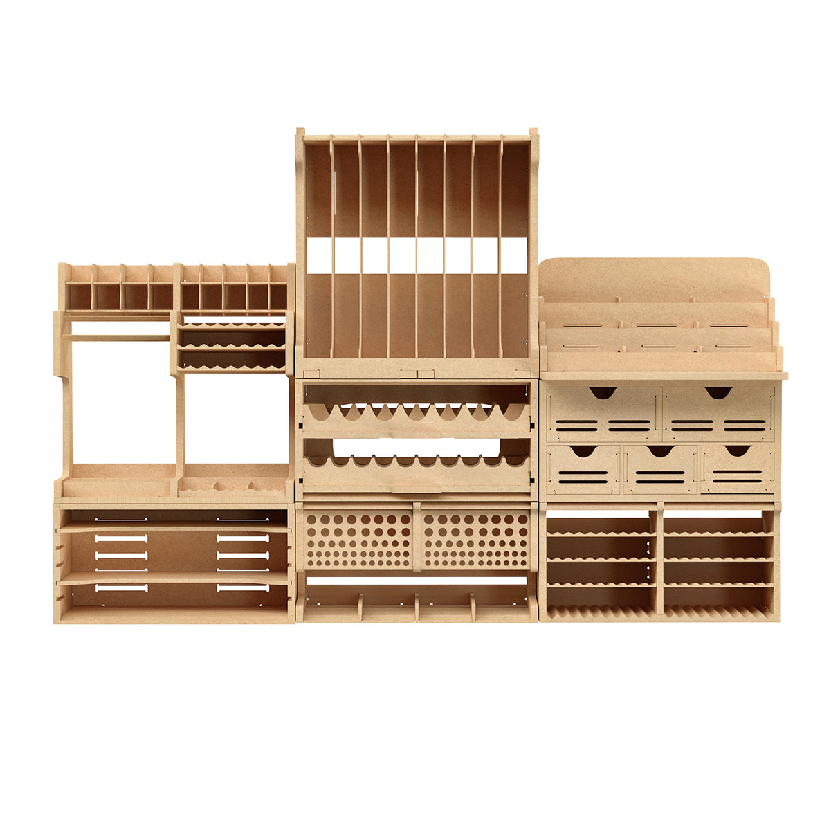 Bucasso Modell-Farbregal GK10, Modell-Aufbewahrungsregal, MDF-Material, Farbregal, spezielles Farbregal, Aufbewahrung für Bastelbedarf, Pinsel-/Werkzeughalter