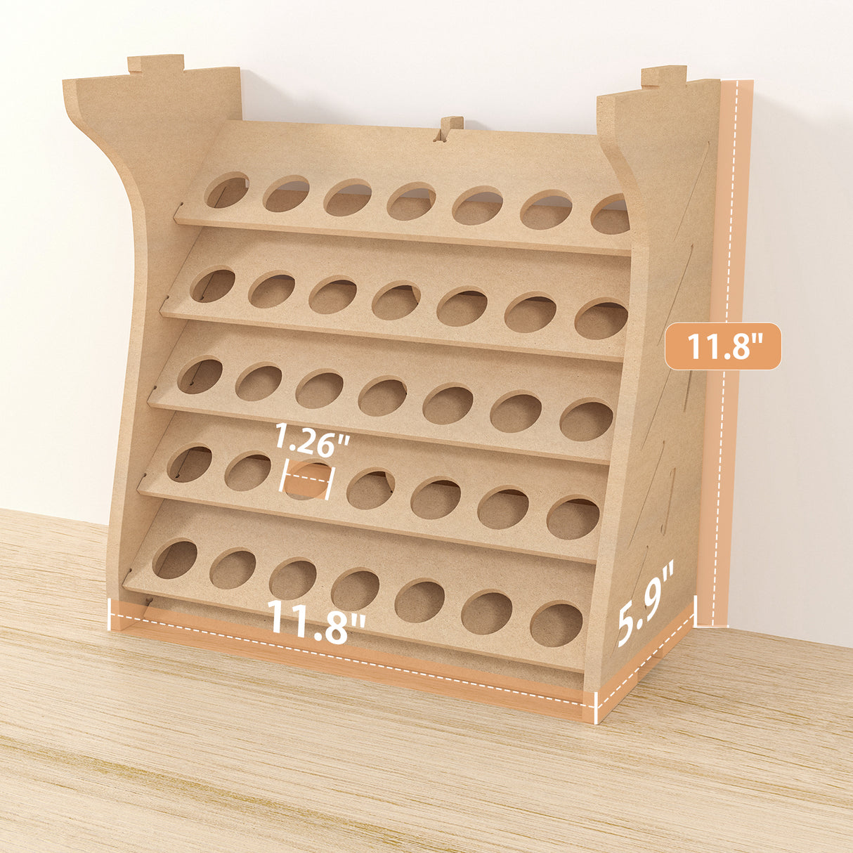 Bucasso GK11 Wooden Model Paint Organizer, Material for 35 Paint Bottles, Craft Paint Holder Suitable for Tamiya/Vallejo/Citadel