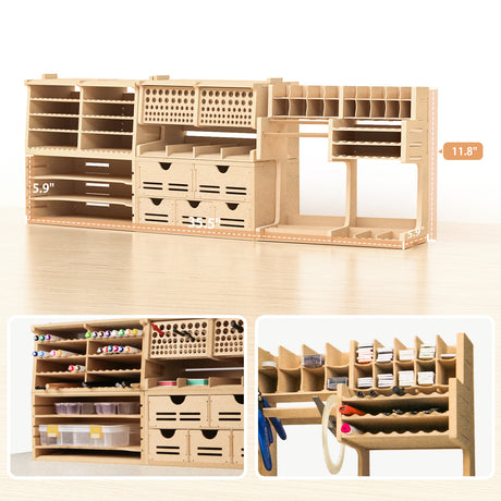 Plastic Model Tool Organizer, Organize Plastic Model Building Tools Pliers/Tweezers/Brushes/Screwdrivers Stick Tools, MDF Material Model Workbench, Suitable for Tamiya/Gundam Tools GK Pro
