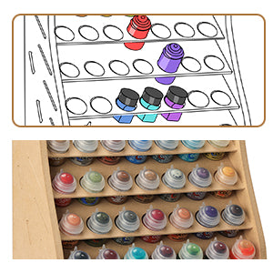 Bucasso Plastic Model Paint Rack Model Tool Organizer MDF Material Paint Rack Scissors/Tweezers/Paint Storage All-in-One Model Workbench Assembly Plastic Model Building Storage GK SY