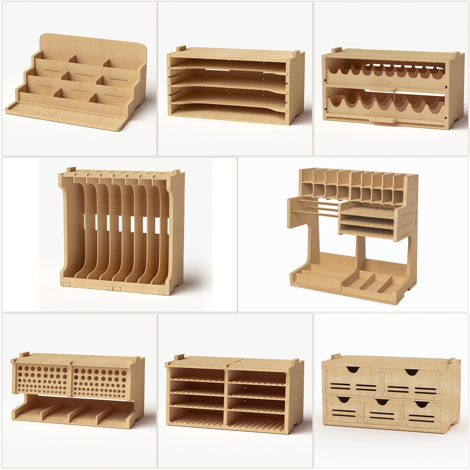 Bucasso 模型用棚 Bucasso Wooden Model Kit Organizer Rack with MDF Material