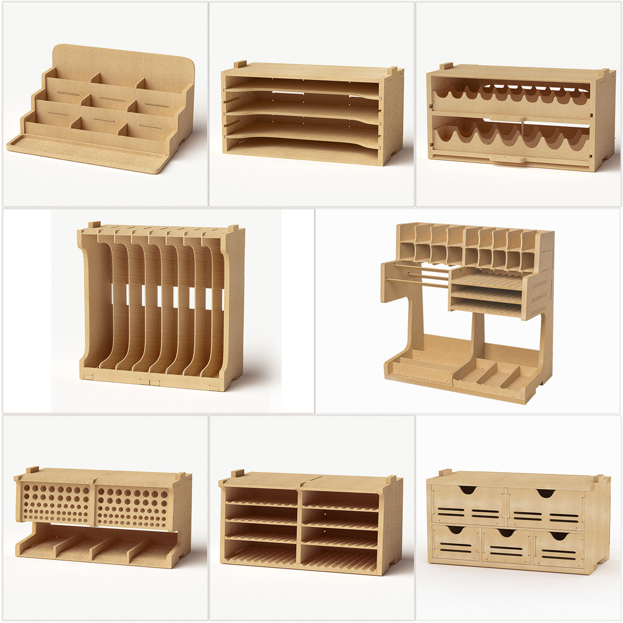 Bucasso Modell-Farbregal GK10, Modell-Aufbewahrungsregal, MDF-Material, Farbregal, spezielles Farbregal, Aufbewahrung für Bastelbedarf, Pinsel-/Werkzeughalter